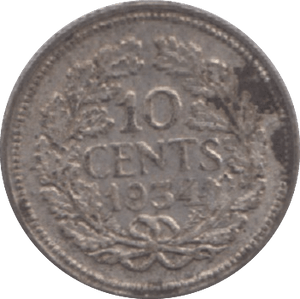 1934 NETHERLANDS 10 CENTS - WORLD COINS - Cambridgeshire Coins