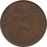 1934 PENNY 1 ( GVF ) 6 - Penny - Cambridgeshire Coins