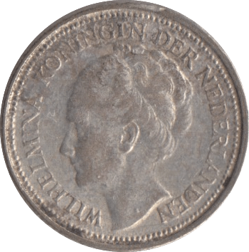 1934 SILVER 10 CENTS NETHERLANDS - SILVER WORLD COINS - Cambridgeshire Coins