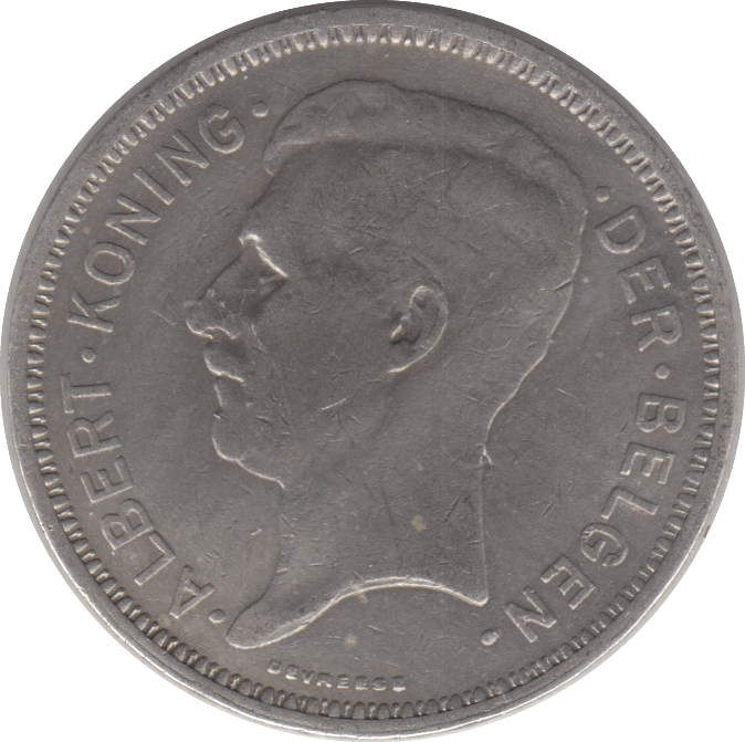 1934 SILVER BELGIUM 20 FRANCS - SILVER WORLD COINS - Cambridgeshire Coins