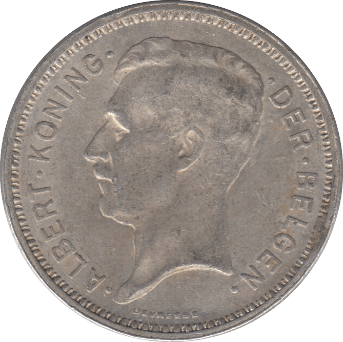1934 SILVER BELGIUM 20 FRANCS - SILVER WORLD COINS - Cambridgeshire Coins