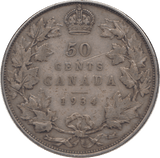 1934 SILVER FIFTY CENTS CANADA - WORLD SILVER COINS - Cambridgeshire Coins