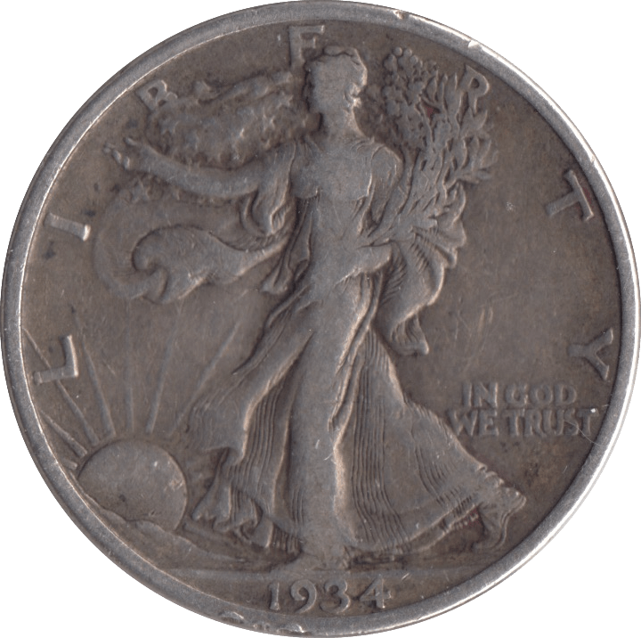 1934 SILVER HALF DOLLAR USA ( SAN FRANCISCO MINT ) - SILVER WORLD COINS - Cambridgeshire Coins