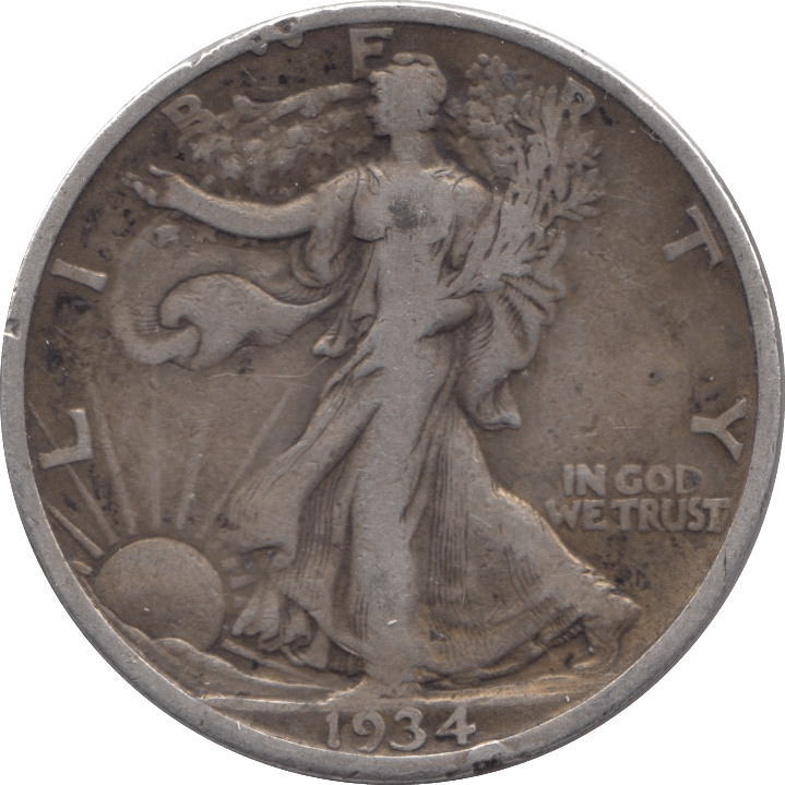 1934 SILVER HALF DOLLAR USA - SILVER WORLD COINS - Cambridgeshire Coins