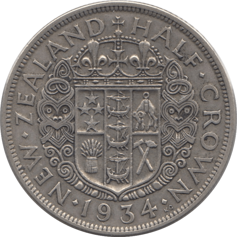 1934 SILVER HALFCROWN NEW ZEALAND - SILVER WORLD COINS - Cambridgeshire Coins