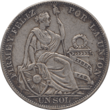 1934 SILVER PERU ONE SOL - WORLD COINS - Cambridgeshire Coins