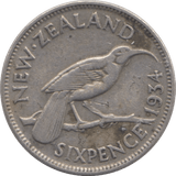 1934 SIX PENCE NEW ZEALAND SILVER - SILVER WORLD COINS - Cambridgeshire Coins
