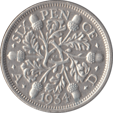 1934 SIXPENCE ( VF ) - Sixpence - Cambridgeshire Coins