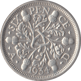 1934 SIXPENCE ( VF ) - Sixpence - Cambridgeshire Coins