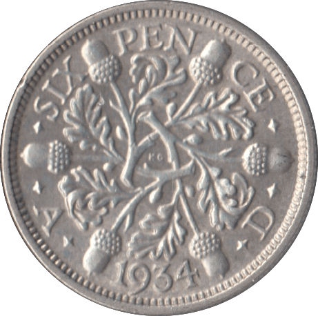 1934 SIXPENCE ( VF ) - Sixpence - Cambridgeshire Coins