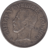 1934 SWEDEN SILVER 2 KRONOR - SILVER WORLD COINS - Cambridgeshire Coins