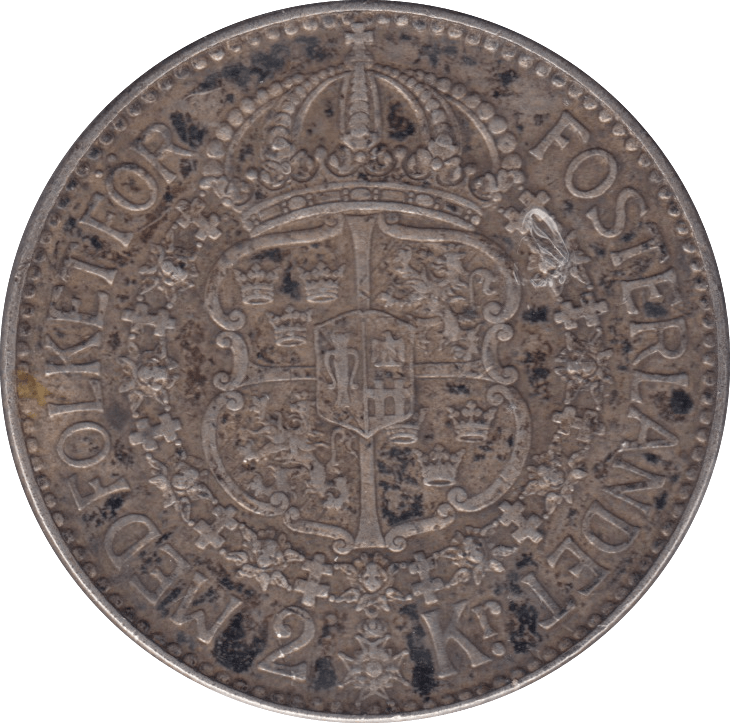 1934 SWEDEN SILVER 2 KRONOR - SILVER WORLD COINS - Cambridgeshire Coins