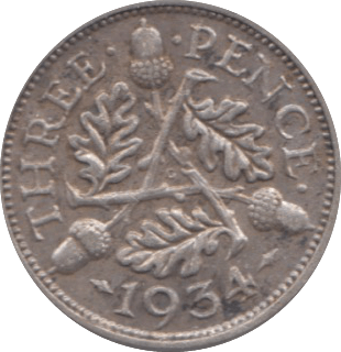 1934 THREEPENCE ( AUNC ) - Threepence - Cambridgeshire Coins