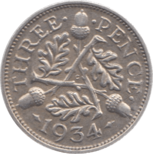 1934 THREEPENCE ( EF ) 23 - Threepence - Cambridgeshire Coins