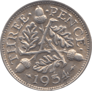 1934 THREEPENCE ( EF ) - threepence - Cambridgeshire Coins