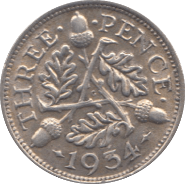 1934 THREEPENCE ( EF ) - threepence - Cambridgeshire Coins