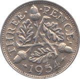 1934 THREEPENCE ( EF ) - threepence - Cambridgeshire Coins