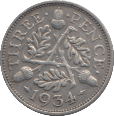 1934 THREEPENCE ( VF ) - Cambridgeshire Coins