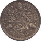 1934 THREEPENCE ( VF ) - Threepence - Cambridgeshire Coins