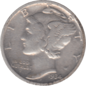 1934 USA SILVER DIME 10 CENTS - SILVER WORLD COINS - Cambridgeshire Coins