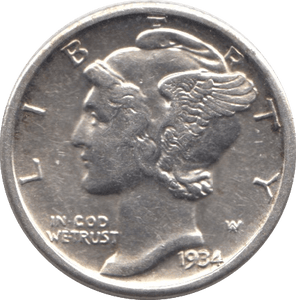 1934 USA SILVER DIME DENVER MINT - SILVER WORLD COINS - Cambridgeshire Coins