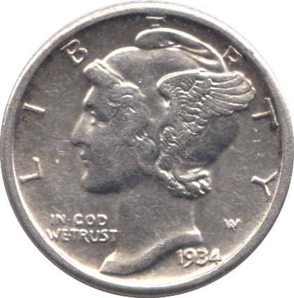 1934 USA SILVER DIME DENVER MINT - SILVER WORLD COINS - Cambridgeshire Coins