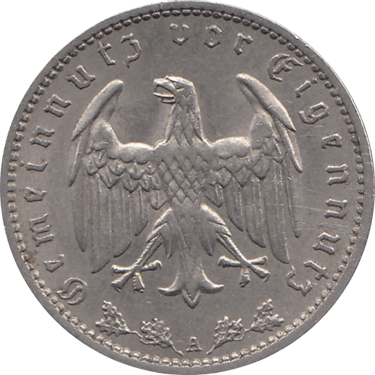 1935 1 MARK MINT MARK A NAZI STATE GERMANY REF H149 - WORLD COINS - Cambridgeshire Coins