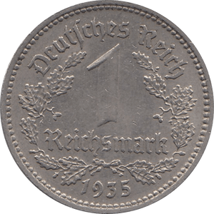 1935 1 MARK MINT MARK A NAZI STATE GERMANY REF H149 - WORLD COINS - Cambridgeshire Coins