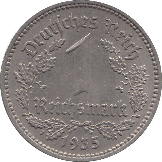 1935 1 MARK MINT MARK A NAZI STATE GERMANY REF H149 - WORLD COINS - Cambridgeshire Coins