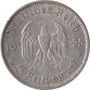 1935 GERMANY SILVER 5 MARKS - SILVER WORLD COINS - Cambridgeshire Coins