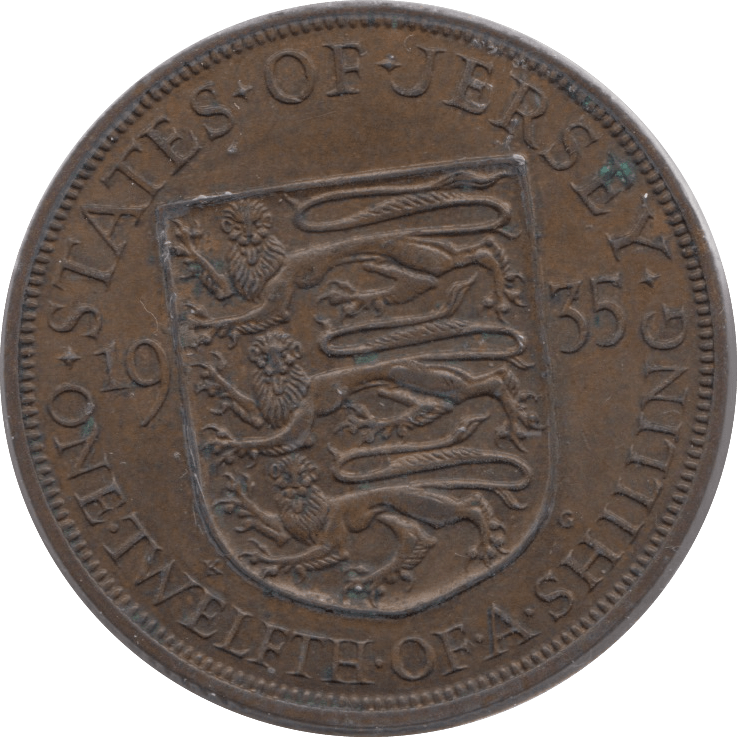 1935 JERSEY 1/12 OF A SHILLING - WORLD COINS - Cambridgeshire Coins