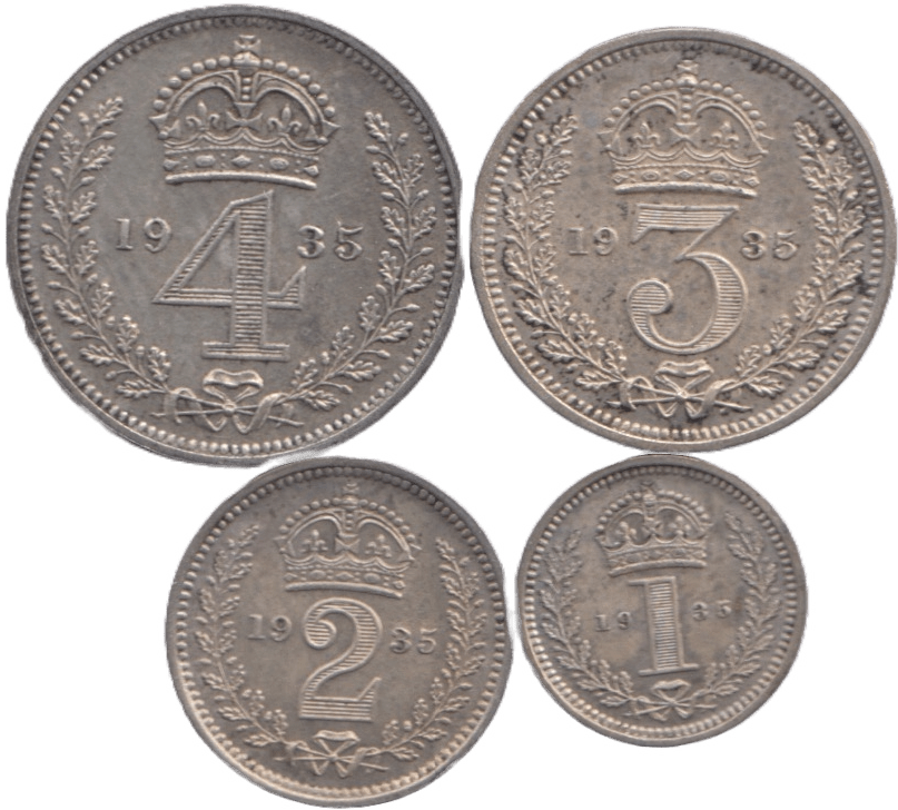 1935 MAUNDY SET GEORGE V - Maundy Set - Cambridgeshire Coins