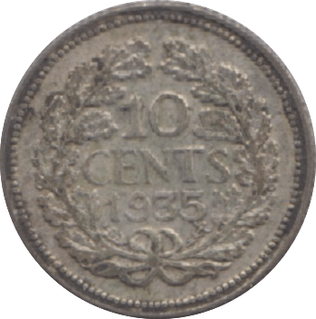 1935 NETHERLANDS 10 CENTS - WORLD COINS - Cambridgeshire Coins