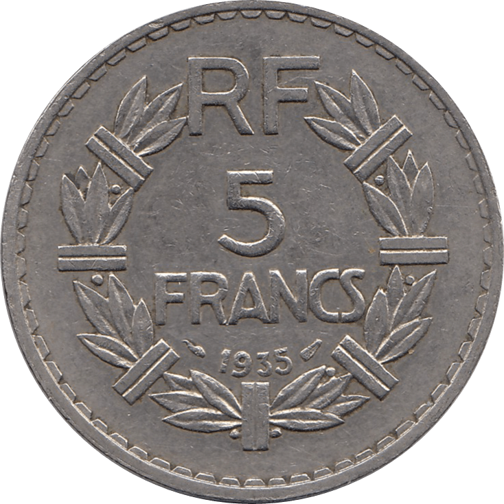 1935 NICKEL 5 FRANCS FRANCE REF H23 - WORLD COINS - Cambridgeshire Coins