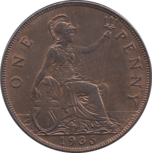 1935 PENNY ( UNC ) 5 - Penny - Cambridgeshire Coins