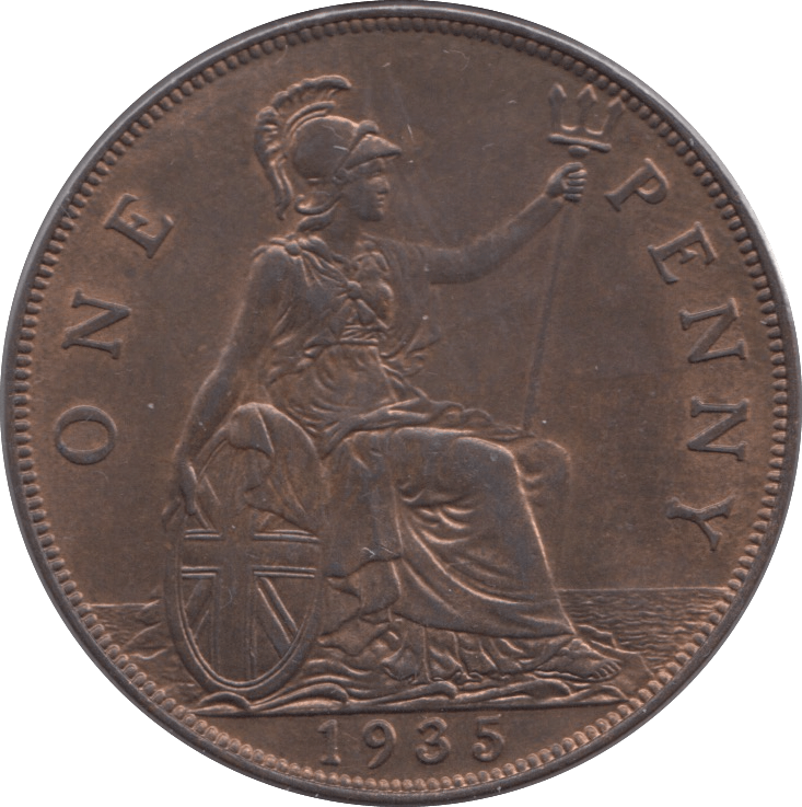 1935 PENNY ( UNC ) 5 - Penny - Cambridgeshire Coins