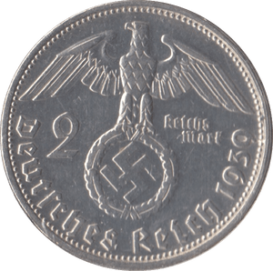 1935 SILVER 2 MARK MINT MARK NAZI STATE GERMANY - SILVER WORLD COINS - Cambridgeshire Coins