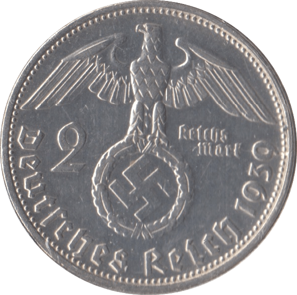 1935 SILVER 2 MARK MINT MARK NAZI STATE GERMANY - SILVER WORLD COINS - Cambridgeshire Coins