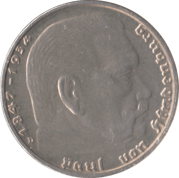 1935 SILVER 2 MARK MINT MARK NAZI STATE GERMANY - SILVER WORLD COINS - Cambridgeshire Coins