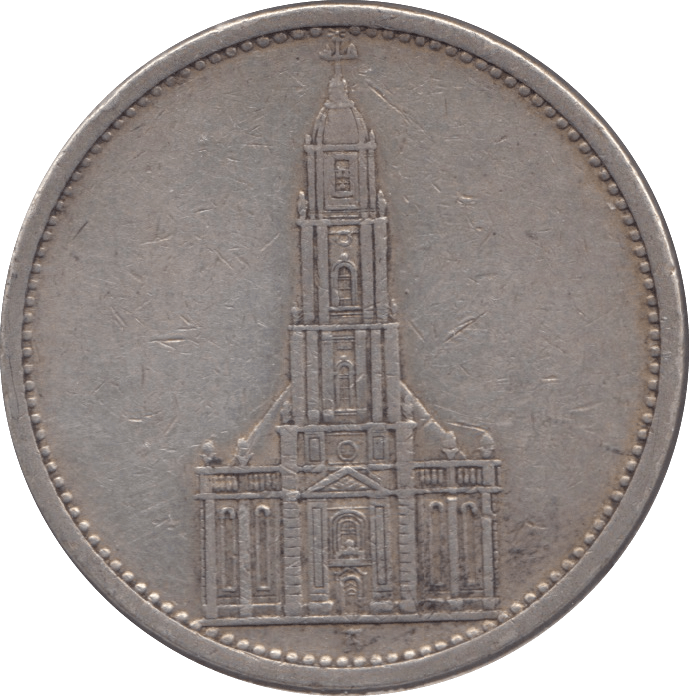 1935 SILVER 5 MARK MINT MARK A NAZI STATE GERMANY - SILVER WORLD COINS - Cambridgeshire Coins