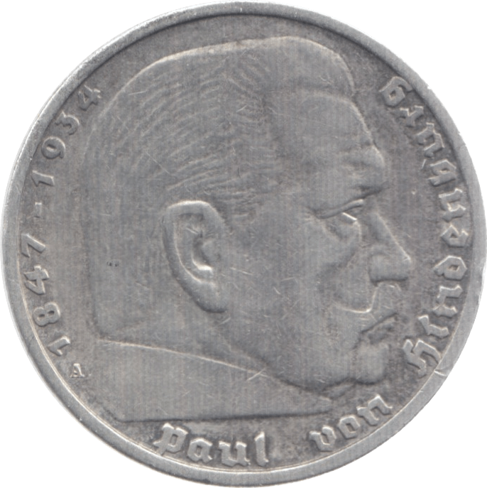 1935 SILVER 5 MARKS GERMANY - WORLD SILVER COINS - Cambridgeshire Coins