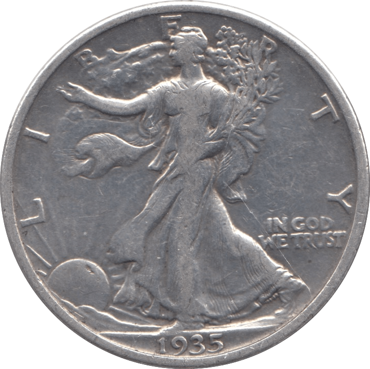 1935 SILVER HALF DOLLAR USA - SILVER WORLD COINS - Cambridgeshire Coins