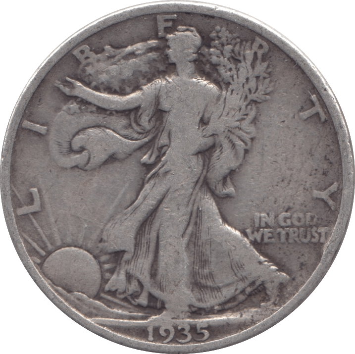1935 SILVER HALF DOLLAR USA - SILVER WORLD COINS - Cambridgeshire Coins