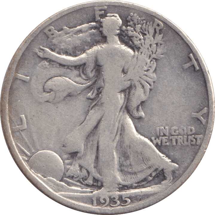 1935 SILVER HALF DOLLAR USA - SILVER WORLD COINS - Cambridgeshire Coins