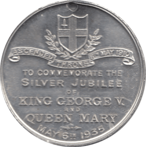 1935 SILVER JUBILEE KING GEORGE V AND QUEEN MARY HOLED MEDALLION 1 - MEDALLIONS - Cambridgeshire Coins