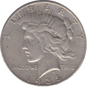 1935 SILVER PEACE DOLLAR USA 2 - WORLD SILVER COINS - Cambridgeshire Coins