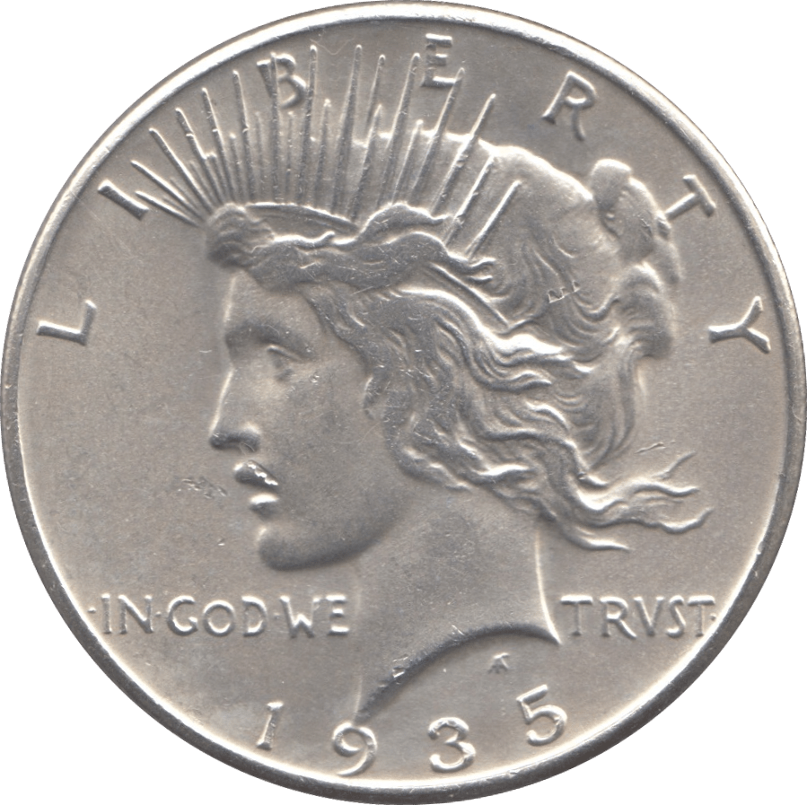 1935 SILVER PEACE DOLLAR USA - WORLD SILVER COINS - Cambridgeshire Coins