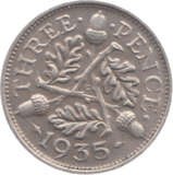 1935 THREEPENCE ( EF ) 23 - Threepence - Cambridgeshire Coins