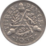 1935 THREEPENCE ( EF ) I - threepence - Cambridgeshire Coins