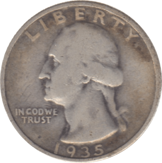 1935 USA SILVER 1/4 DOLLAR - SILVER WORLD COINS - Cambridgeshire Coins